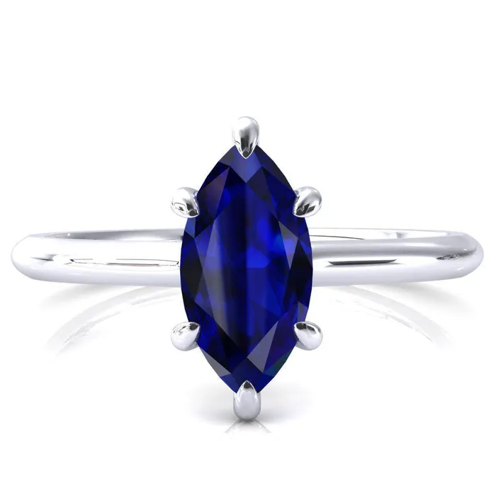 Fire Brilliance Janey Marquise Blue Sapphire 6 Prongs Claw Floating Halo Inverted Cathedral Ring Rings Fire Brilliance Janey Marquise Blue Sapphire 6 Prongs Claw Floating Halo Inverted Cathedral Ring Rings