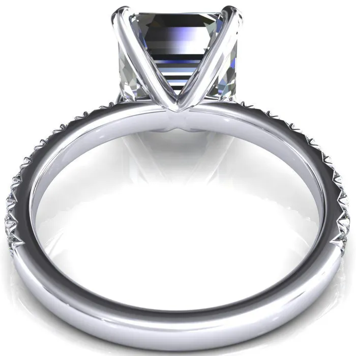 Fire Brilliance Nefili Asscher Moissanite 4 Prong 58 Eternity Diamond French Pave Engagement Ring Rings