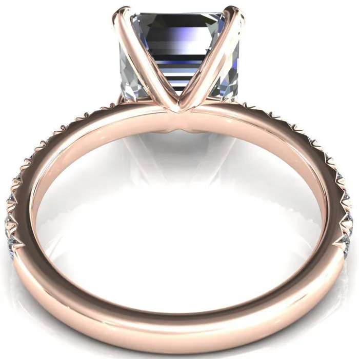 Fire Brilliance Nefili Asscher Moissanite 4 Prong 58 Eternity Diamond French Pave Engagement Ring Rings