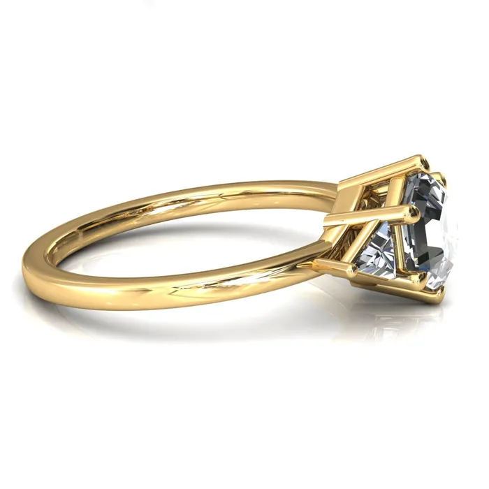 Fire Brilliance Rings 75mm Hexagon 3 Stone Triangle Ring