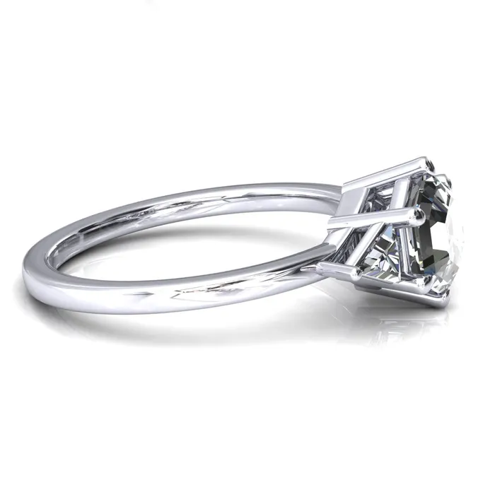Fire Brilliance Rings 75mm Hexagon 3 Stone Triangle Ring