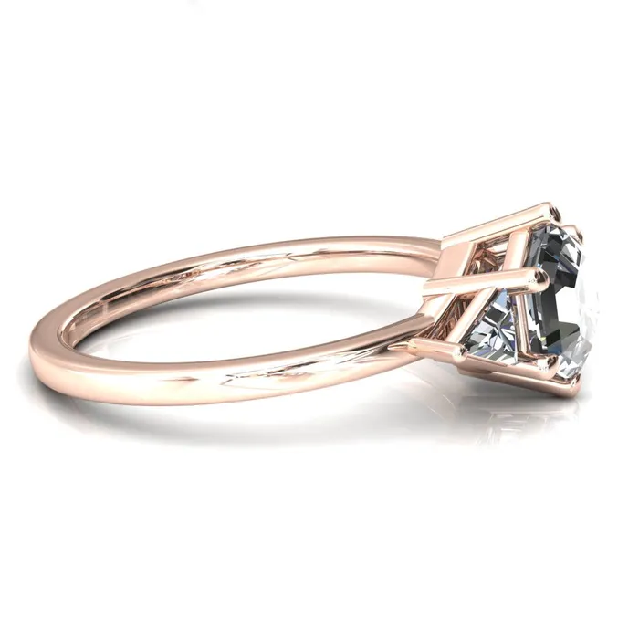 Fire Brilliance Rings 75mm Hexagon 3 Stone Triangle Ring