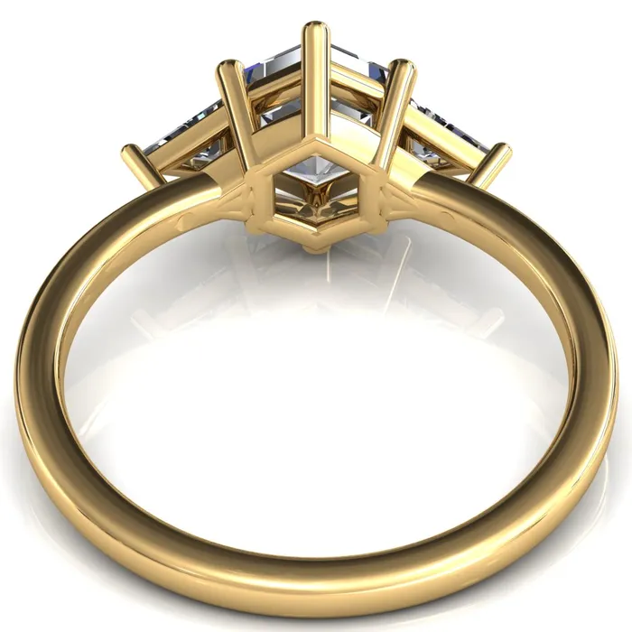 Fire Brilliance Rings 75mm Hexagon 3 Stone Triangle Ring