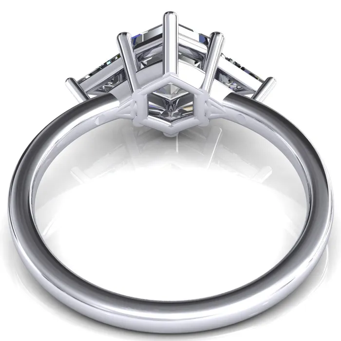 Fire Brilliance Rings 75mm Hexagon 3 Stone Triangle Ring