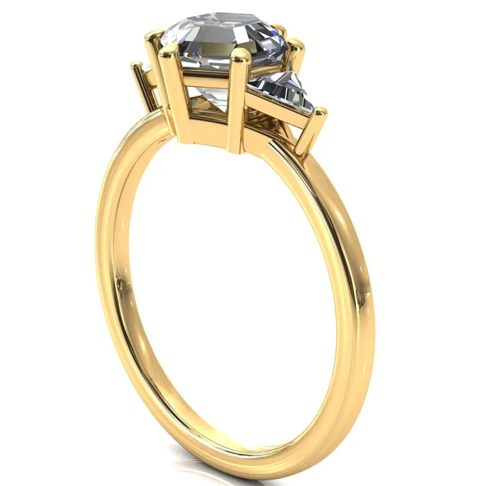 Fire Brilliance Rings 75mm Hexagon 3 Stone Triangle Ring
