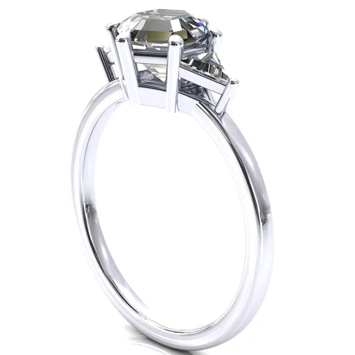 Fire Brilliance Rings 75mm Hexagon 3 Stone Triangle Ring