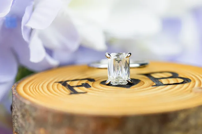Fire Brilliance Rings A Cute Cut Heirloom FAB Moissanite 4 Prongs FANCY Solitaire Ring