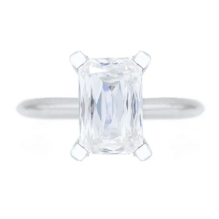Fire Brilliance Rings A Cute Cut Heirloom FAB Moissanite 4 Prongs FANCY Solitaire Ring