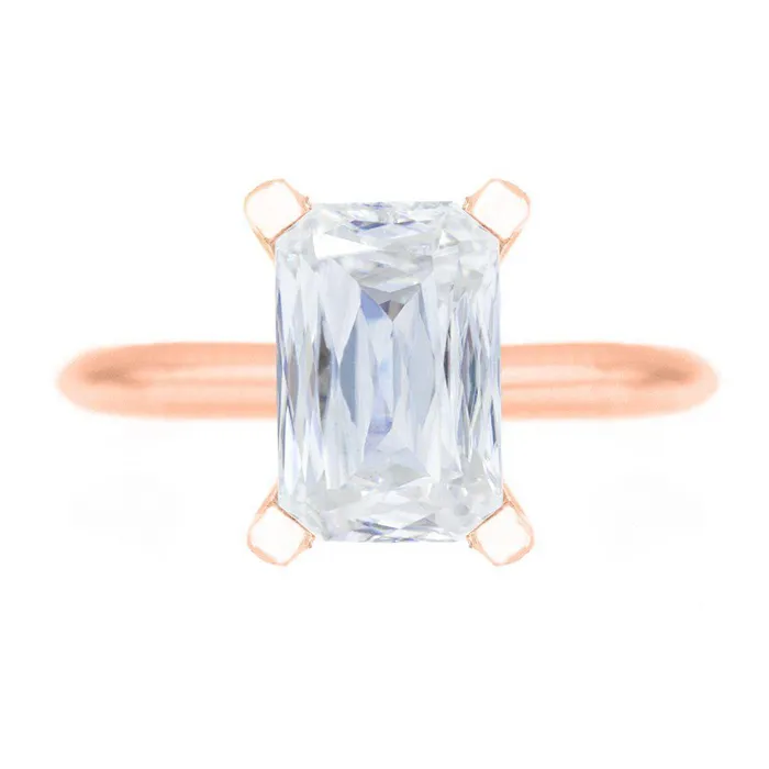 Fire Brilliance Rings A Cute Cut Heirloom FAB Moissanite 4 Prongs FANCY Solitaire Ring