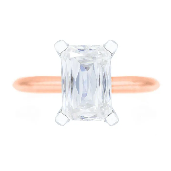 Fire Brilliance Rings A Cute Cut Heirloom FAB Moissanite 4 Prongs FANCY Solitaire Ring