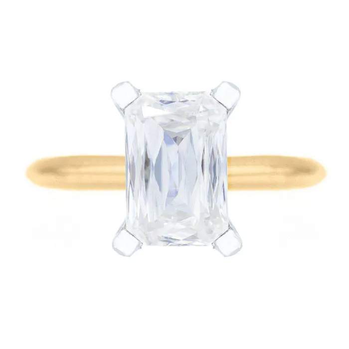 Fire Brilliance Rings A Cute Cut Heirloom FAB Moissanite 4 Prongs FANCY Solitaire Ring
