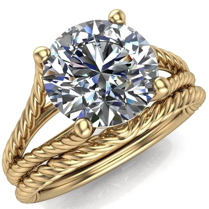 Fire Brilliance Rings Gabriel Round Center Stone Split Band 4 Prong Engagement Ring Fire Brilliance Rings Gabriel Round Center Stone Split Band 4 Prong Engagement Ring