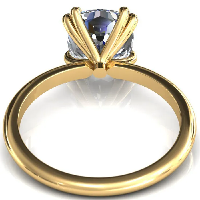 Fire Brilliance Rings Gracey Cushion Center Stone 4 Double Claw Prong Engagement Ring