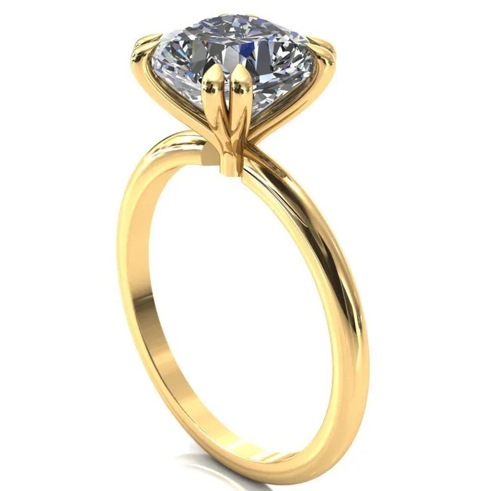 Fire Brilliance Rings Gracey Cushion Center Stone 4 Double Claw Prong Engagement Ring