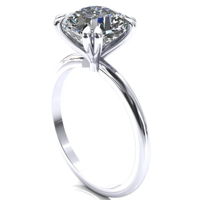 Fire Brilliance Rings Gracey Cushion Center Stone 4 Double Claw Prong Engagement Ring
