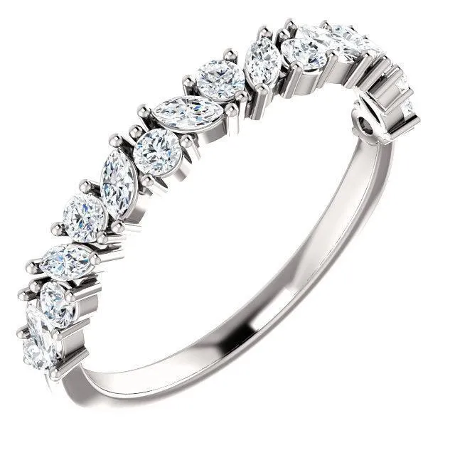 Fire Brilliance Rings Juliette Round and Marquise Diamond 12 Eternity Under Bezel Wedding Anniversary Band Fire Brilliance Rings Juliette Round and Marquise Diamond 12 Eternity Under Bezel Wedding Anniversary Band