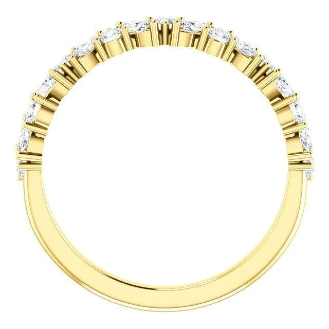 Fire Brilliance Rings Juliette Round and Marquise Diamond 12 Eternity Under Bezel Wedding Anniversary Band