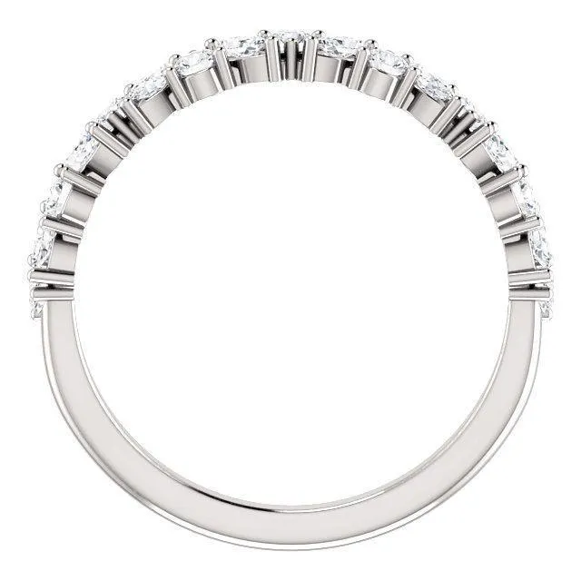 Fire Brilliance Rings Juliette Round and Marquise Diamond 12 Eternity Under Bezel Wedding Anniversary Band