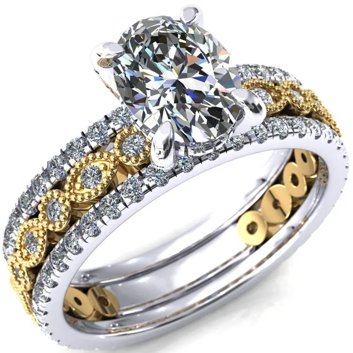 Fire Brilliance Rings Lizette Oval Center Stone 4 Claw Prong 34 Eternity Milgrain Diamond Shank Engagement Ring Fire Brilliance Rings Lizette Oval Center Stone 4 Claw Prong 34 Eternity Milgrain Diamond Shank Engagement Ring