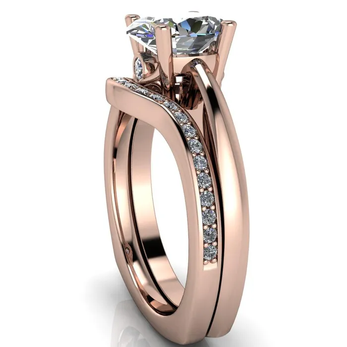 Fire Brilliance Rings Nessie Oval Center Stone 4 Prong Basket Setting Euro Shank Ring