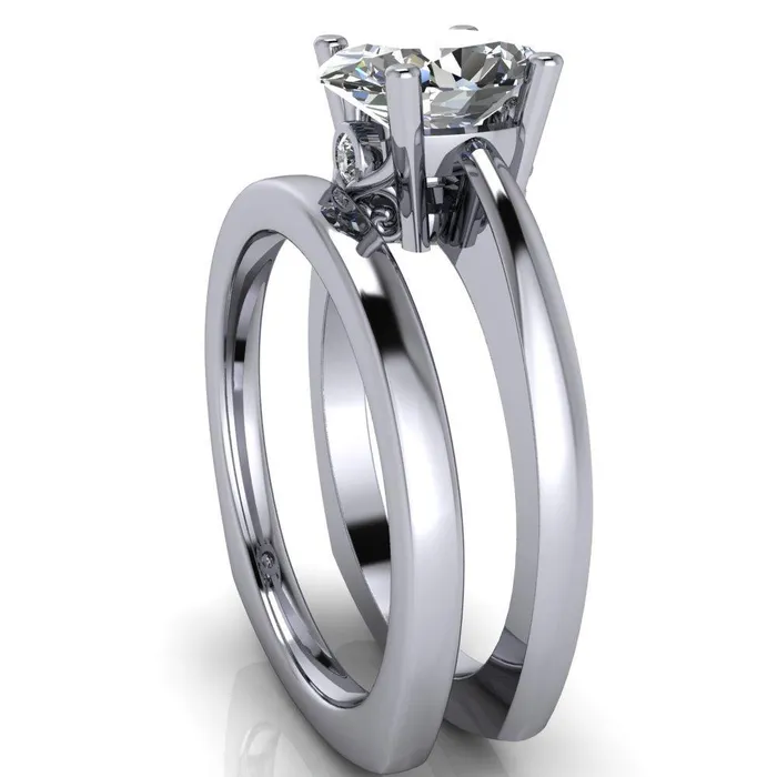 Fire Brilliance Rings Nessie Oval Center Stone 4 Prong Basket Setting Euro Shank Ring