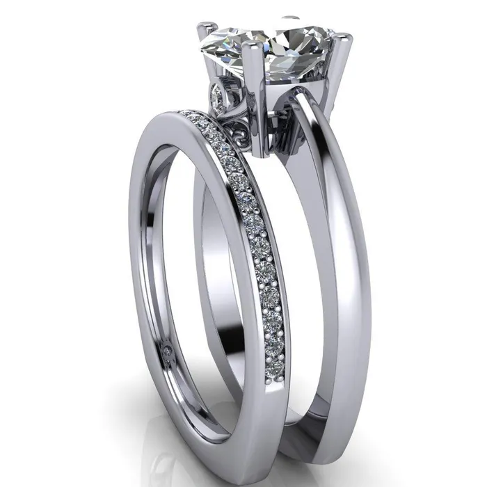 Fire Brilliance Rings Nessie Oval Center Stone 4 Prong Basket Setting Euro Shank Ring