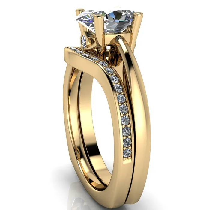 Fire Brilliance Rings Nessie Oval Center Stone 4 Prong Basket Setting Euro Shank Ring