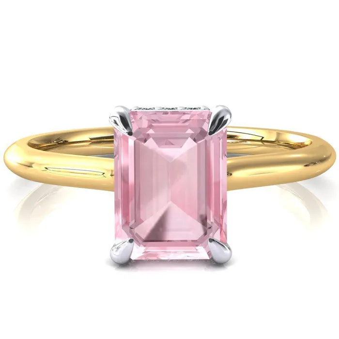 Fire Brilliance Rings Secret Emerald Pink Sapphire 4 Prong Floating Halo Engagement Ring Fire Brilliance Rings Secret Emerald Pink Sapphire 4 Prong Floating Halo Engagement Ring