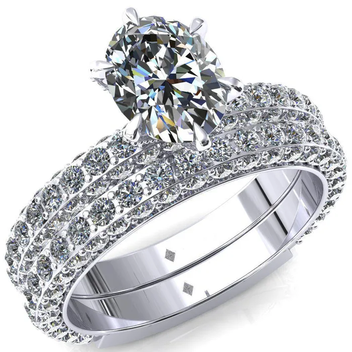 Fire Brilliance Rings Vanessa Oval Center Stone 6 Claw Prongs 34 Pav Eternity Engagement Ring Fire Brilliance Rings Vanessa Oval Center Stone 6 Claw Prongs 34 Pav Eternity Engagement Ring
