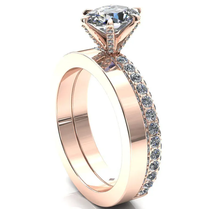 Fire Brilliance Rings Vanessa Oval Center Stone 6 Claw Prongs 34 Pav Eternity Engagement Ring