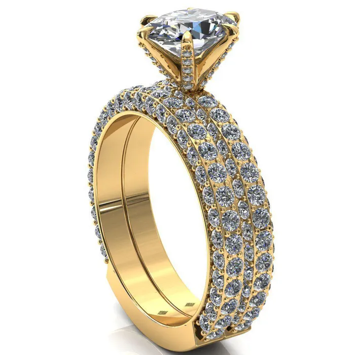 Fire Brilliance Rings Vanessa Oval Center Stone 6 Claw Prongs 34 Pav Eternity Engagement Ring