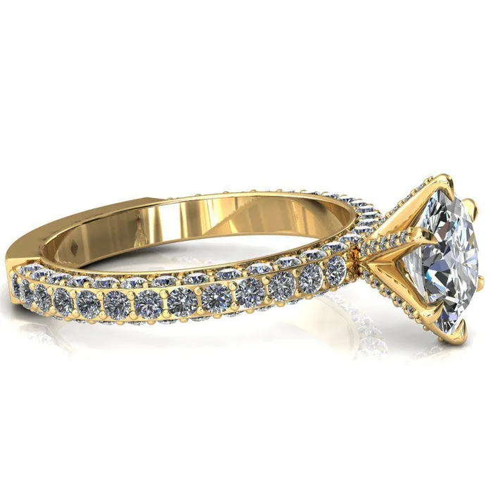 Fire Brilliance Rings Vanessa Oval Center Stone 6 Claw Prongs 34 Pav Eternity Engagement Ring