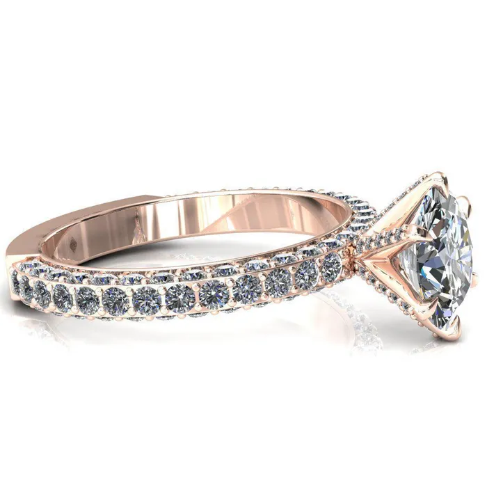 Fire Brilliance Rings Vanessa Oval Center Stone 6 Claw Prongs 34 Pav Eternity Engagement Ring