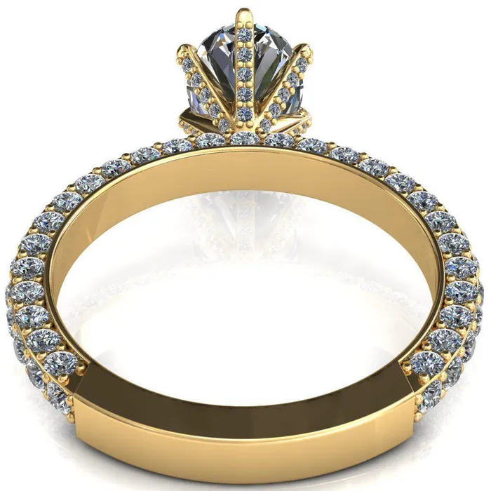 Fire Brilliance Rings Vanessa Oval Center Stone 6 Claw Prongs 34 Pav Eternity Engagement Ring