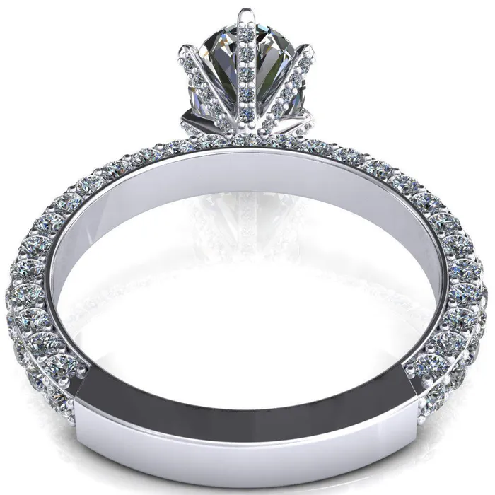 Fire Brilliance Rings Vanessa Oval Center Stone 6 Claw Prongs 34 Pav Eternity Engagement Ring