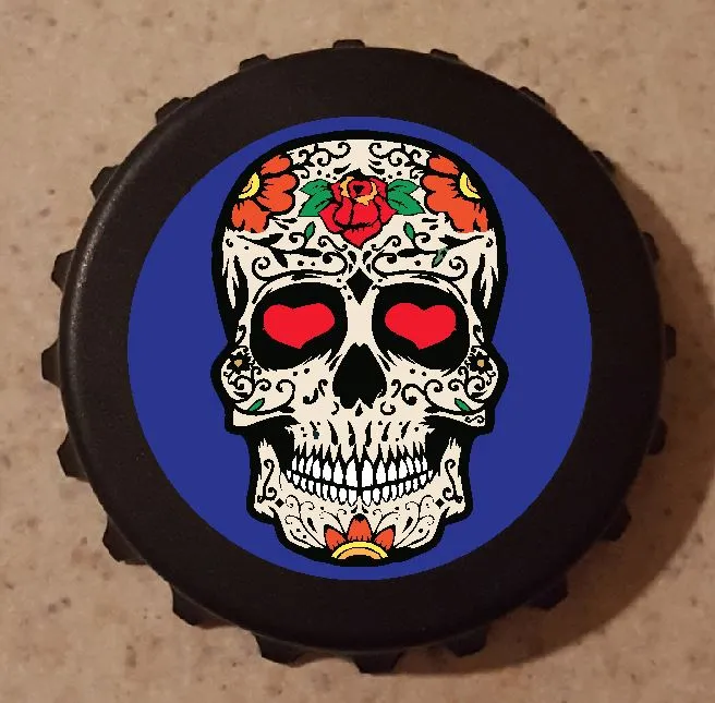 G28 Dark Blue Sugar Skull Bottle Opener Iris Fashion Jewelry Rings