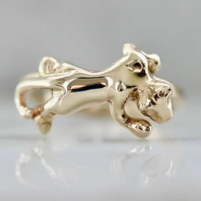 Hear Me Roar Carved Panther Ring Rokosz Rings