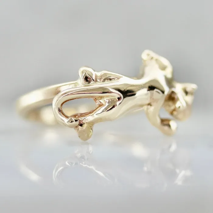 Hear Me Roar Carved Panther Ring Rokosz Rings