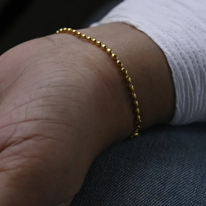 Jewelvers Bracelets 18K GoldFilled Oval Beaded Bracelet for Women Jewelvers Bracelets 18K GoldFilled Oval Beaded Bracelet for Women