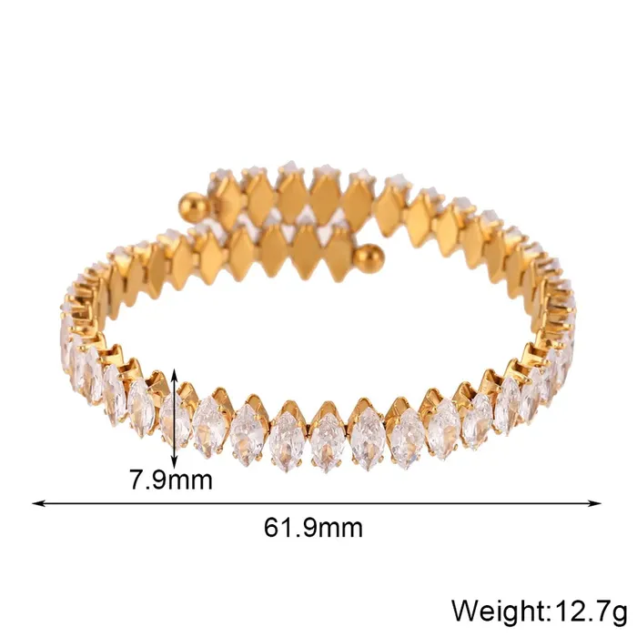 Jewelvers Bracelets 18k GoldFilled Zircon Baguette Bangle Jewelvers Bracelets 18k GoldFilled Zircon Baguette Bangle