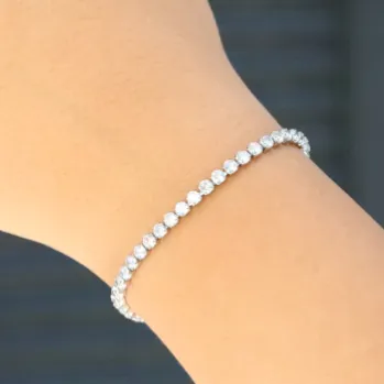 Jewelvers Bracelets Dainty Silver Tennis Bracelet Jewelvers Bracelets Dainty Silver Tennis Bracelet