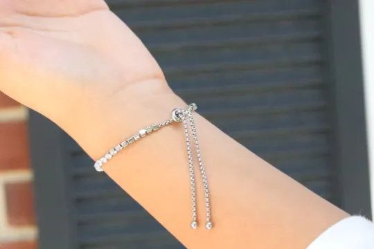 Jewelvers Bracelets Dainty Silver Tennis Bracelet Jewelvers Bracelets Dainty Silver Tennis Bracelet