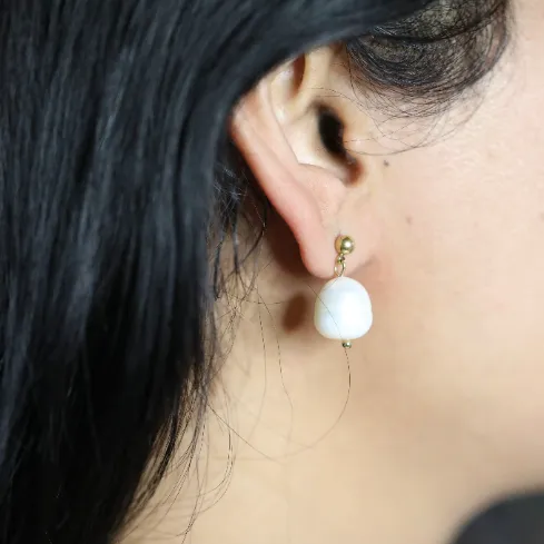 Jewelvers Earrings 14K Gold Chunky Drop Pearl Earring Large Statement Pearl Dangle Pearl Studs Jewelvers Earrings 14K Gold Chunky Drop Pearl Earring Large Statement Pearl Dangle Pearl Studs