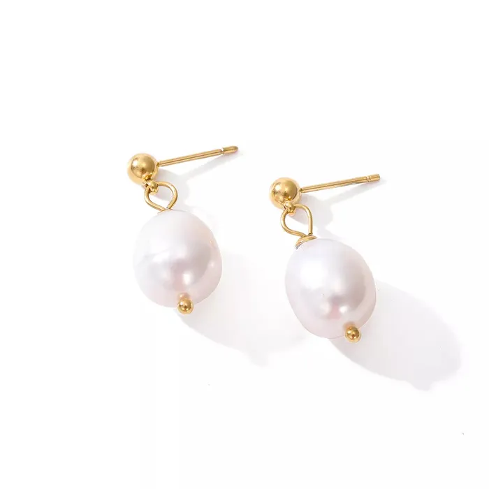 Jewelvers Earrings 14K Gold Chunky Drop Pearl Earring Large Statement Pearl Dangle Pearl Studs Jewelvers Earrings 14K Gold Chunky Drop Pearl Earring Large Statement Pearl Dangle Pearl Studs
