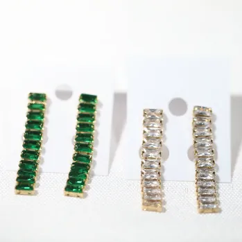 Jewelvers Earrings 18K GoldFilled Baguette Tennis Earrings