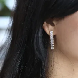Jewelvers Earrings 18K GoldFilled Baguette Tennis Earrings Jewelvers Earrings 18K GoldFilled Baguette Tennis Earrings