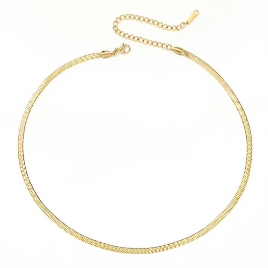 Jewelvers Necklaces 14K GoldFilled Flat Snake Necklace Jewelvers Necklaces 14K GoldFilled Flat Snake Necklace