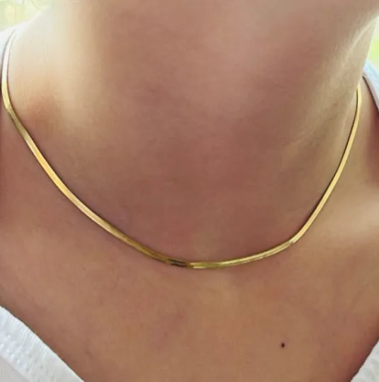 Jewelvers Necklaces 14K GoldFilled Flat Snake Necklace Jewelvers Necklaces 14K GoldFilled Flat Snake Necklace