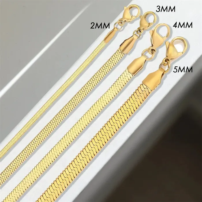 Jewelvers Necklaces 14K GoldFilled Flat Snake Necklace Jewelvers Necklaces 14K GoldFilled Flat Snake Necklace