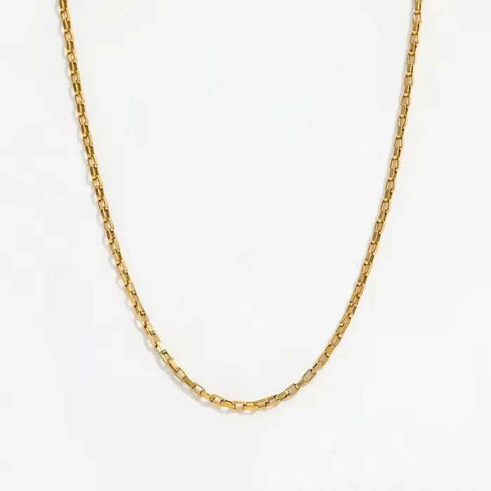 Jewelvers Necklaces 18K GoldFilled Box Chain Necklace